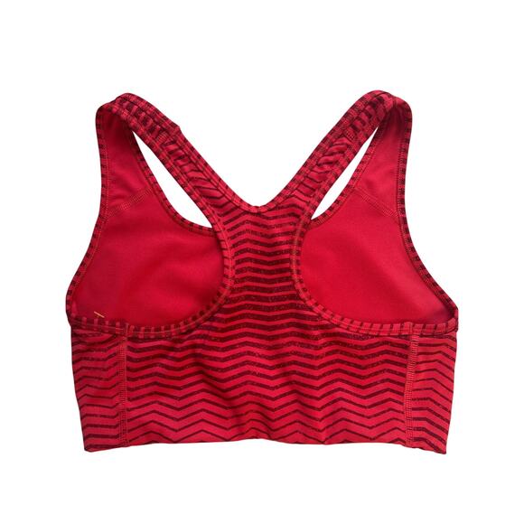 Nike Sports Bra Size Small Red Striped Dri-Fit Swoosh Athleisure Gym Running - Picture 2 of 6